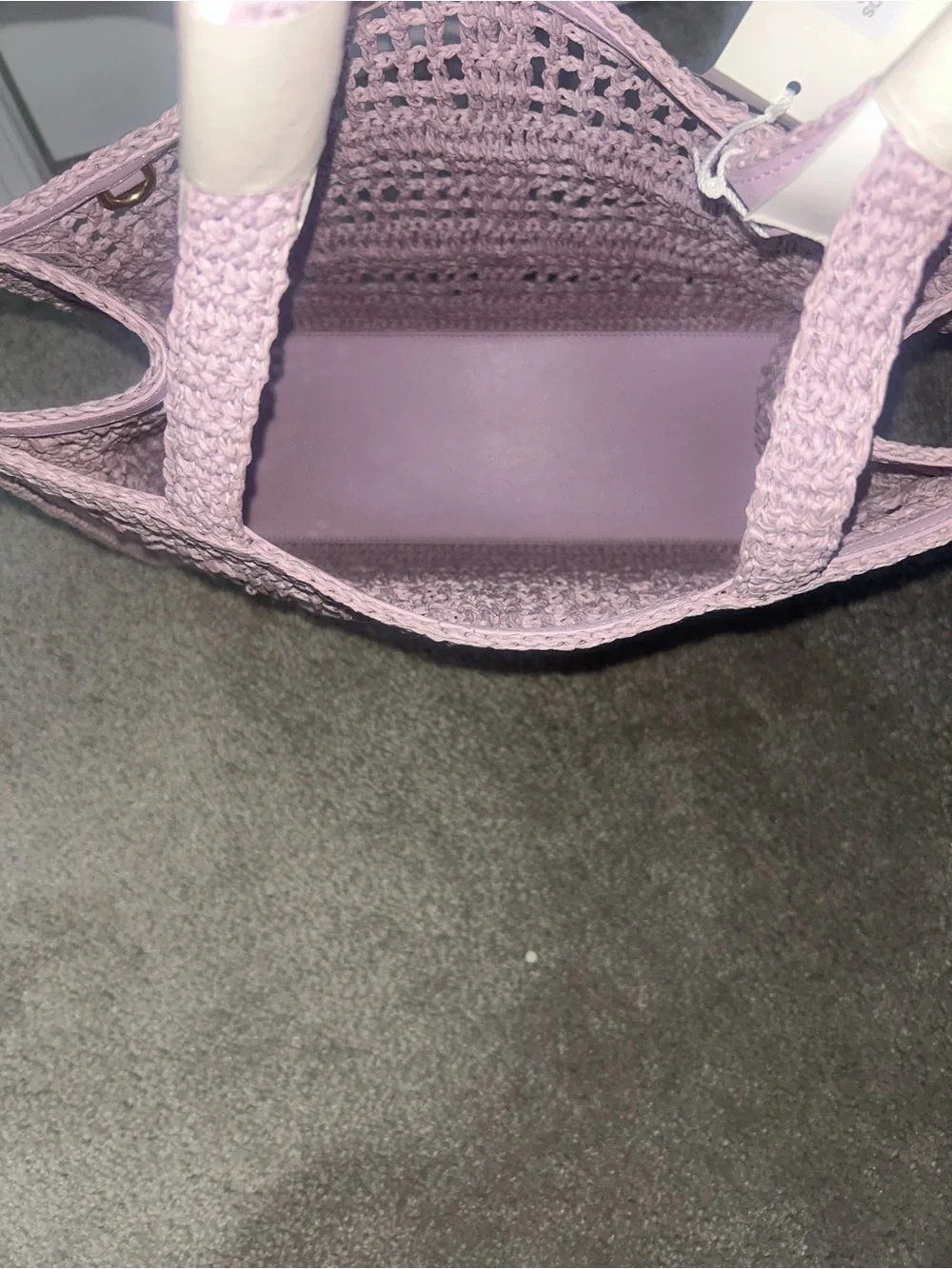 Tory Burch Lavender Crochet Logo Tote